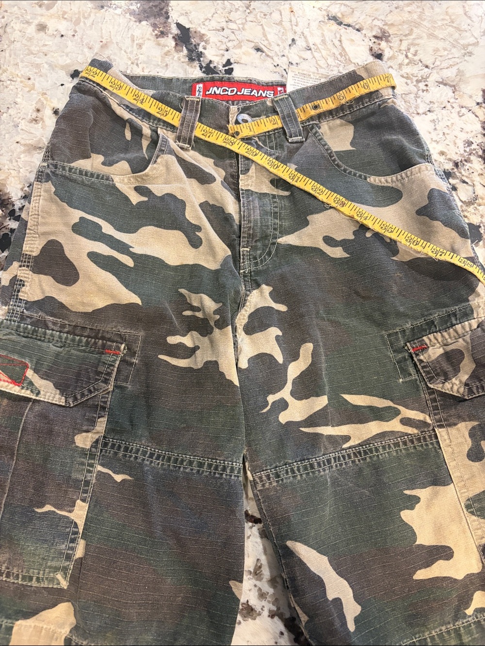 Vintage Kids JNCO Jeans Camo Cargo Shorts - Green/Tan